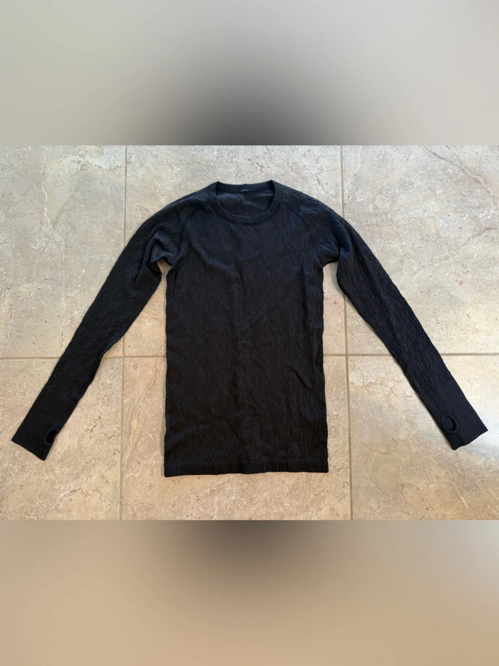 🖤Lululemon Rest Less Pullover Top Black Textured Long Sleeve Size 6 NWOT